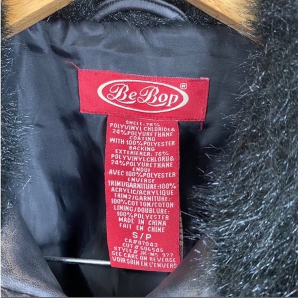 BeBop vintage faux fur collar black jacket - Picture 3 of 13
